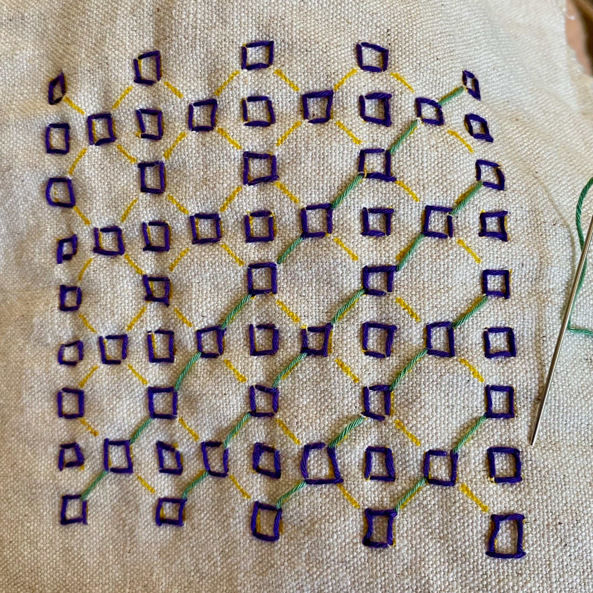 step 3 stitch the diagonal lines