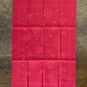 Red Sashiko Cloth Snowflakes Sampler "Holy Night"