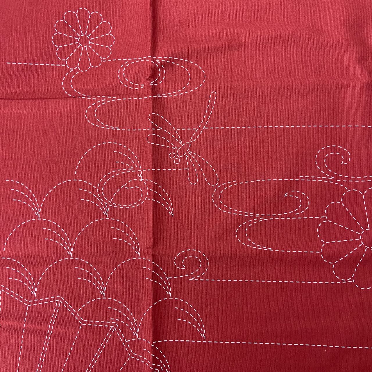 close up section of ready to stitch sashiko panel