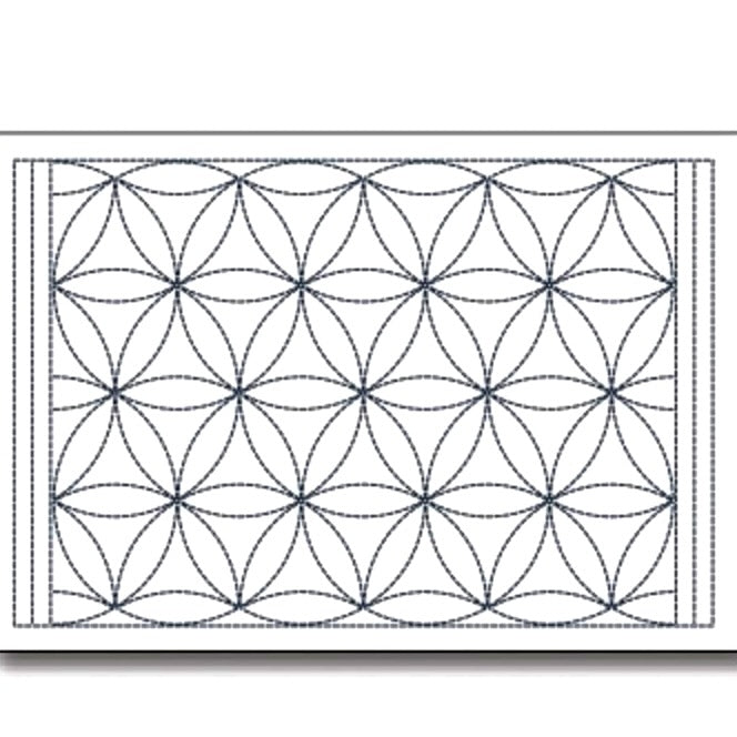 Sashiko Table Mat, Hana Guruma