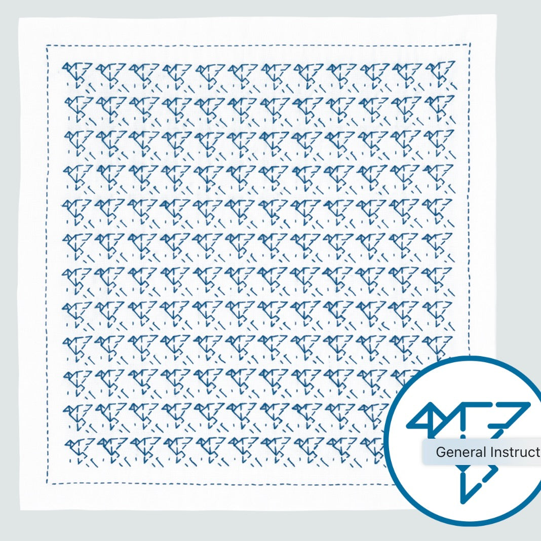 Sashiko Sampler Hitome-sashi  "Birds"