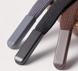 showing 1" ends and texture oof weave on replacement drawstrings for hoodies and sweatpants