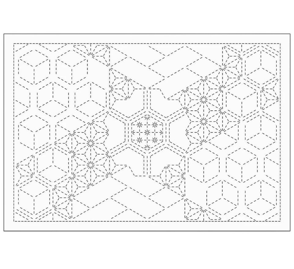 Sashiko Placemat - Hishi Arare