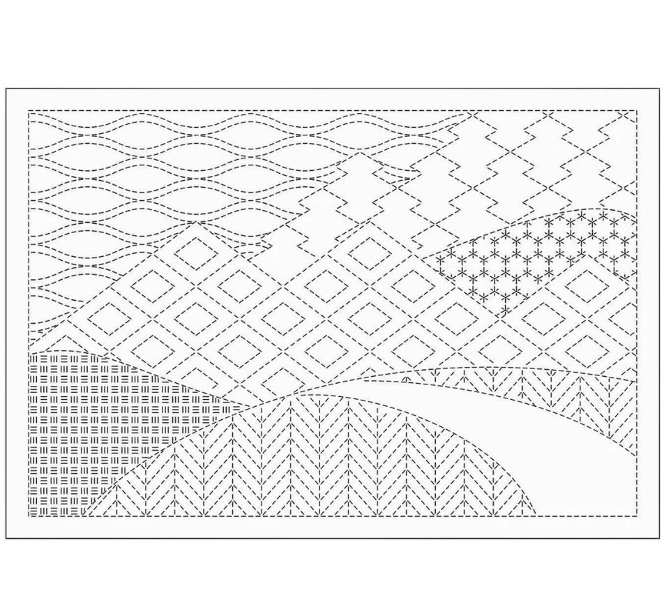 Sashiko Placemat - Mountain Range