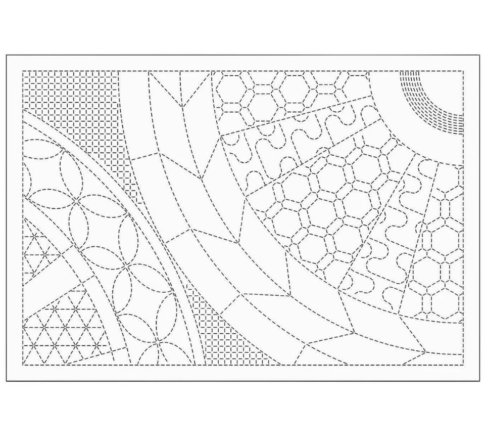 Sashiko Placemat - Wheel Frame