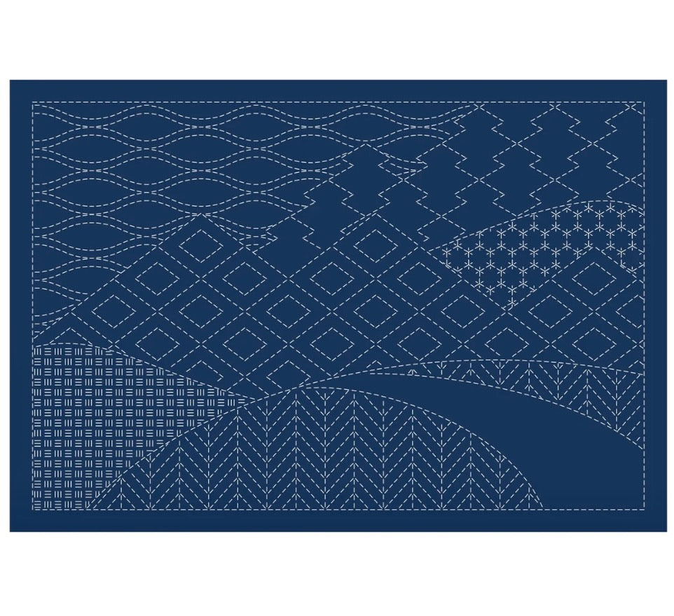 Sashiko Placemat - Mountain Range