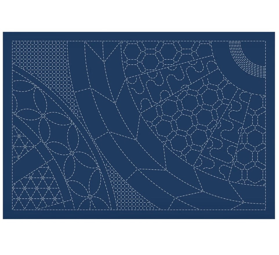 Sashiko Placemat - Wheel Frame