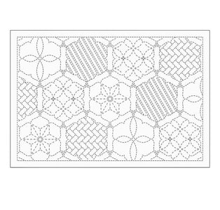 Sashiko Placemat - Floral Frame