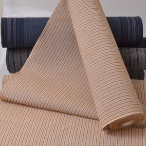 Handwoven Japanese Nukumori Shima Tsumugi Fabric, Golden Wheat Media 4 of 5