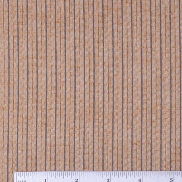 Japanese hand woven striped tsumugi  cotton cloth