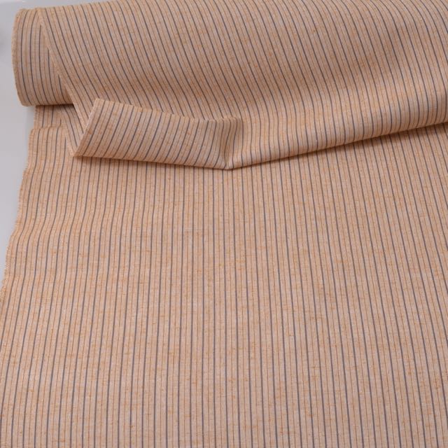 striped tsumugi cotton fabric, handwoven