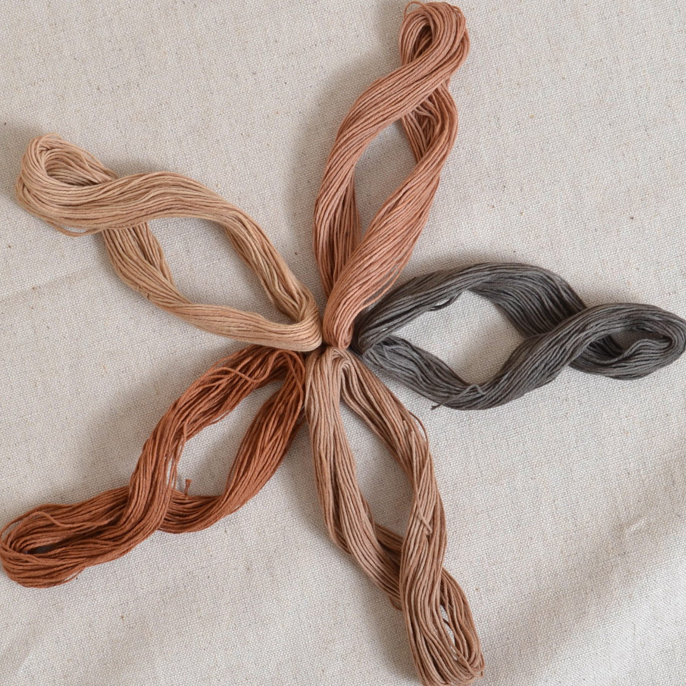 plant dyed cotton threads