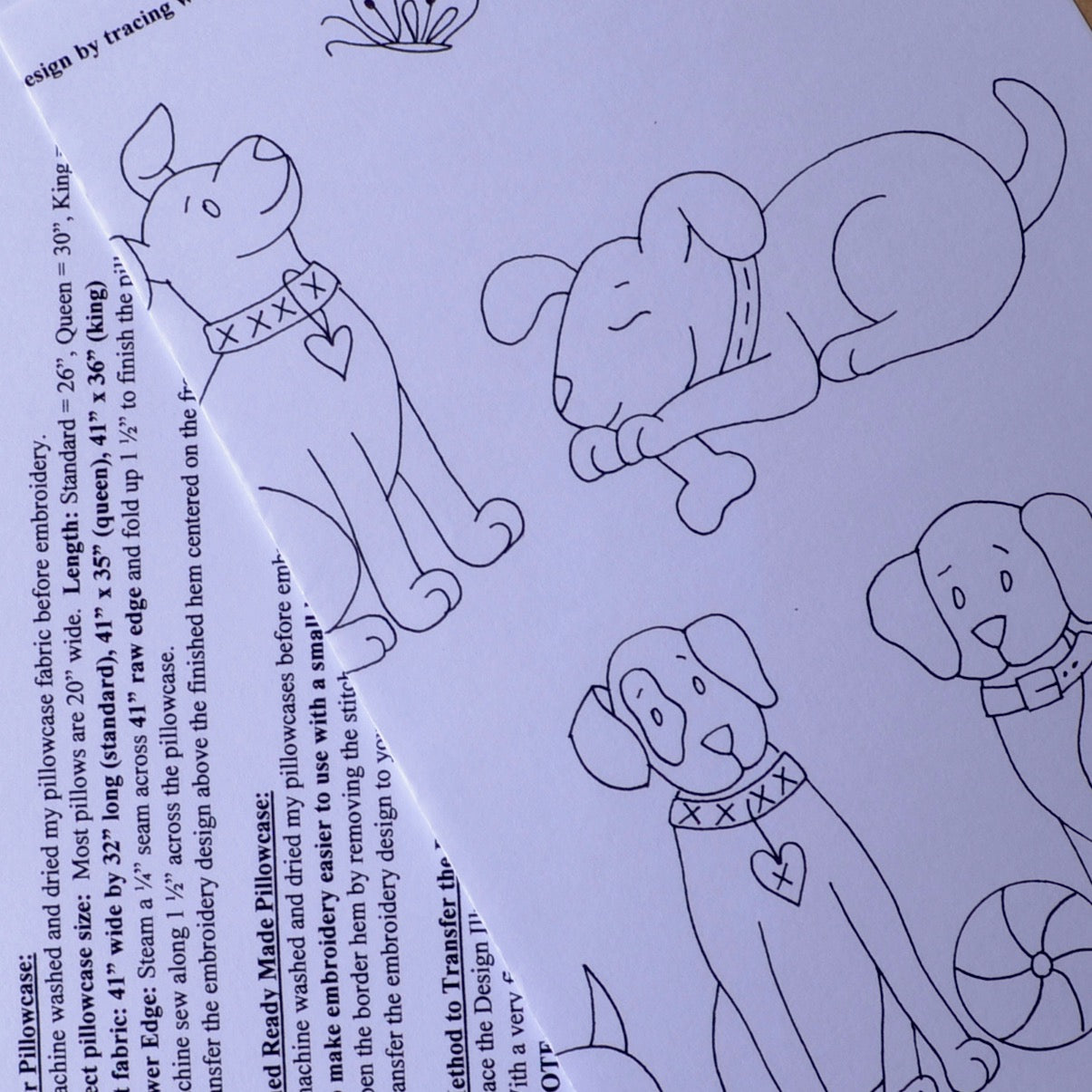Redwork Embroidery Pattern Playful Pups Pattern A Threaded Needle