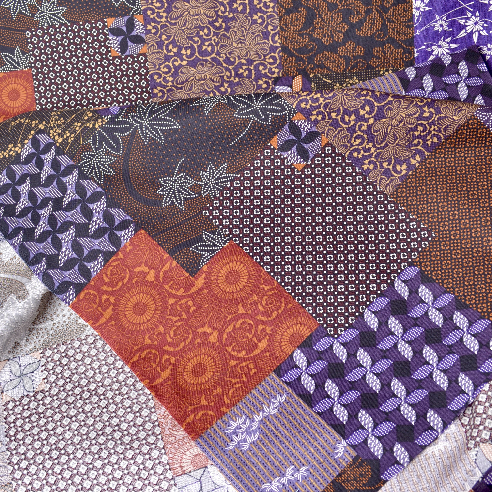 Pattern Patchwork Purple Japanese Print, Purple Patchwork - A Threaded Needle