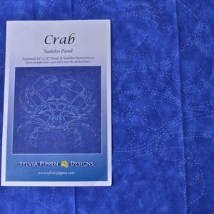 sashiko pre printed fabric kit Crab Sylvia Pippen