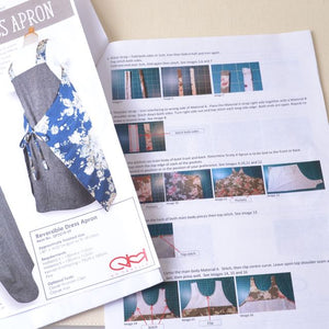 Japanese reversible dress apron pattern