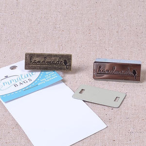 Handmade metal label for projects