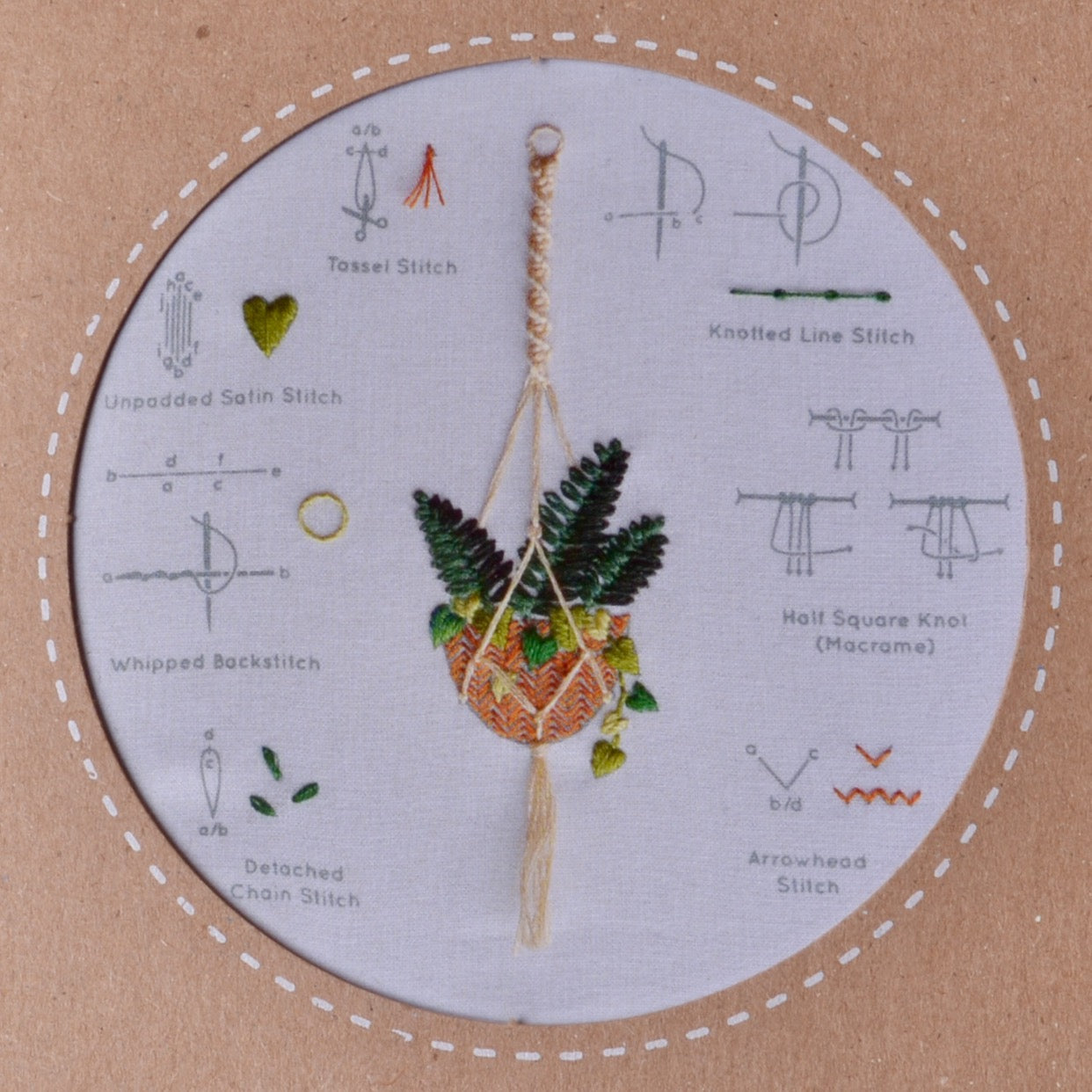 hanging plant embroidery Embroidery Kit, Hanging Plant