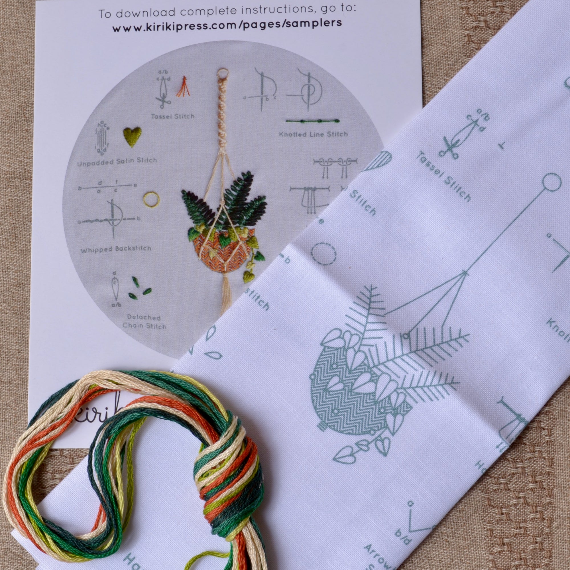 hanging plant kit Embroidery Kit, Hanging Plant