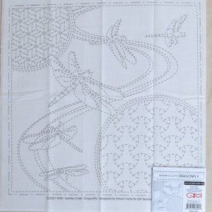 Dragonfly sashiko cloth design by Hitomi Fujita