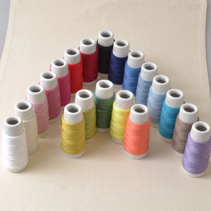 Hidamari Sashiko Threads, 20 Solid Colors