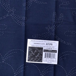 Sashiko Autumn and Dragonflies preprinted design
