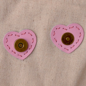 pink heart shape magnetic snap closures