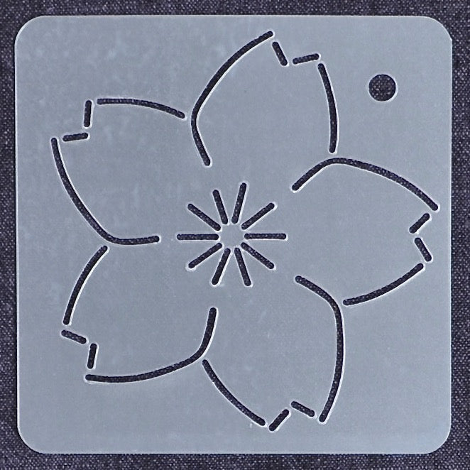 Sashiko Stencil, Plum Blossom - A Threaded Needle