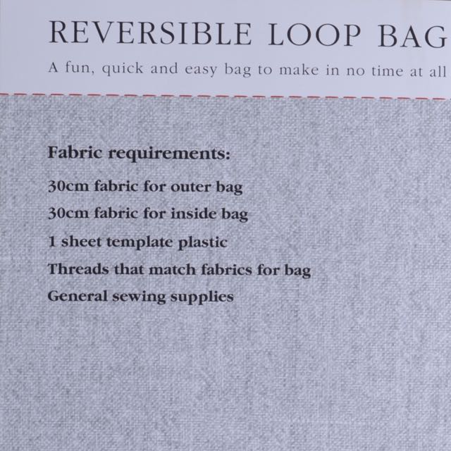 Loop For Bag Sample Reversible Loop Bag Pattern - A Threaded Needle