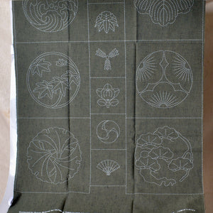 sashiko panel family crest designs by Susan Briscoe