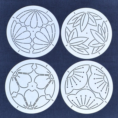 Set of 4 Sashiko Stencils, Three Companions of Cold