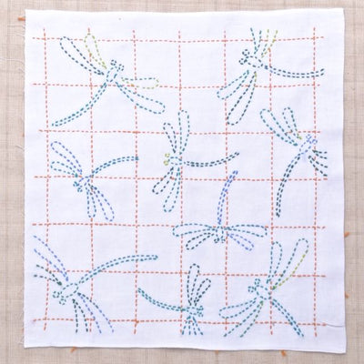 Japanese Embroidery SASHIKO Kit FUJIHISA HANA FUKIN ASAGAO with Thread