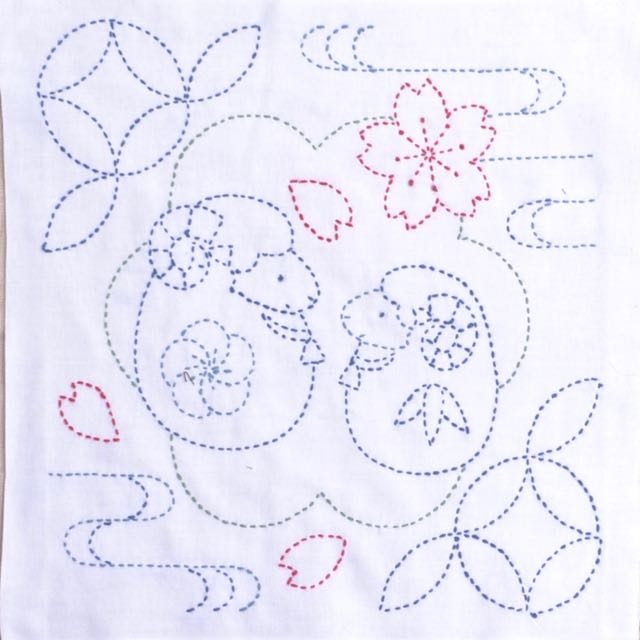 Simple Shippo Japanese Sashiko Kit Beginner,Hand Embroidery DIY Kit for  beginner