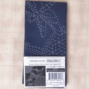 Sashiko Kit dragonfly pre printed fabric kit