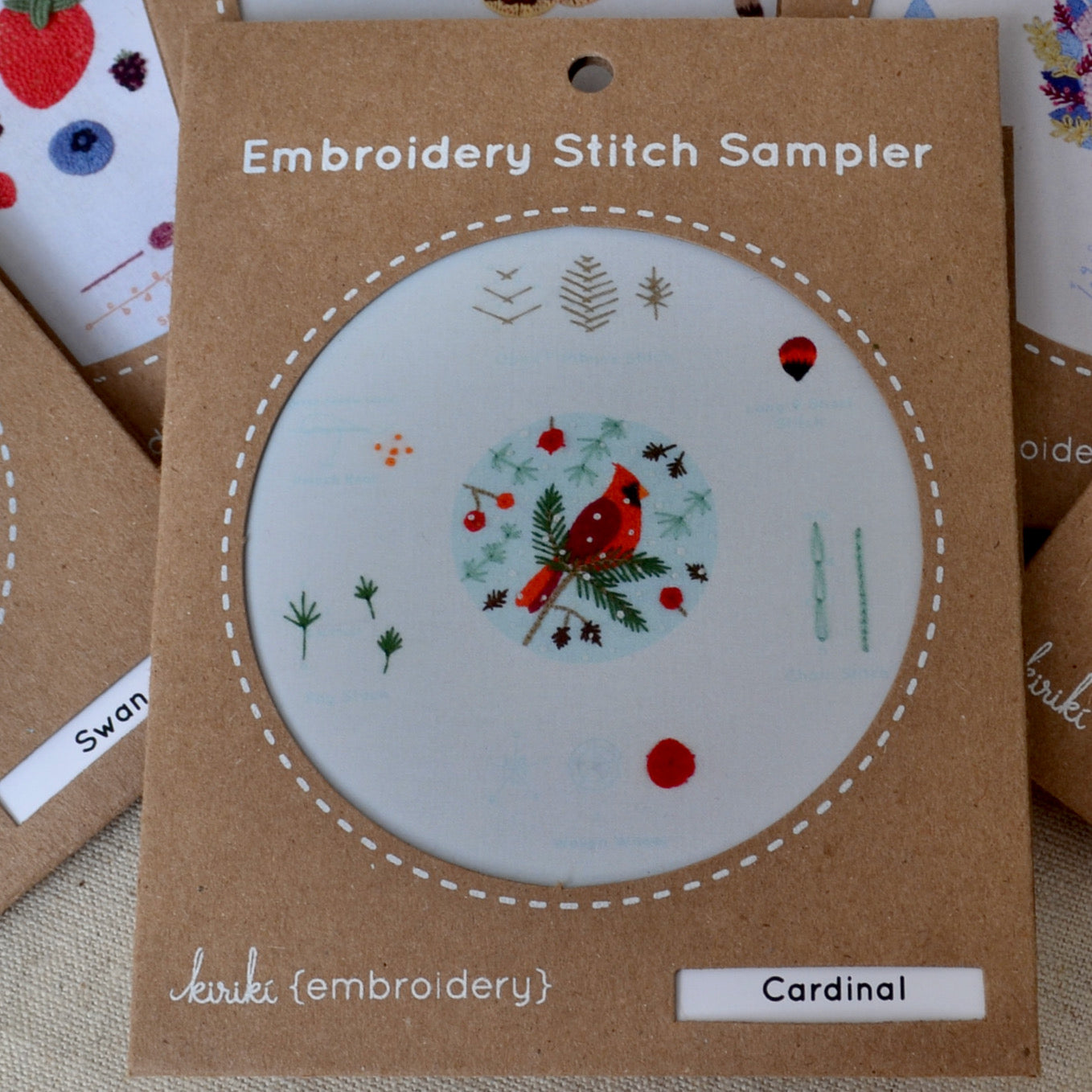 Cardinal embroidery kit, Kiriki