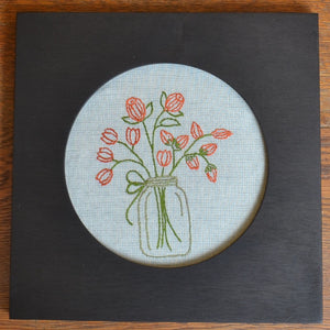 Modern Hoopla frame with embroidery