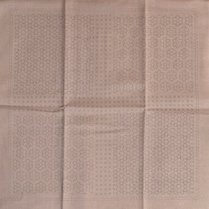 Florets pattern on taupe cotton fabric