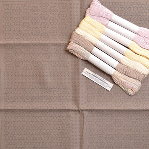 thread, cotton fabric and needle included in this sashiko kuguri kit