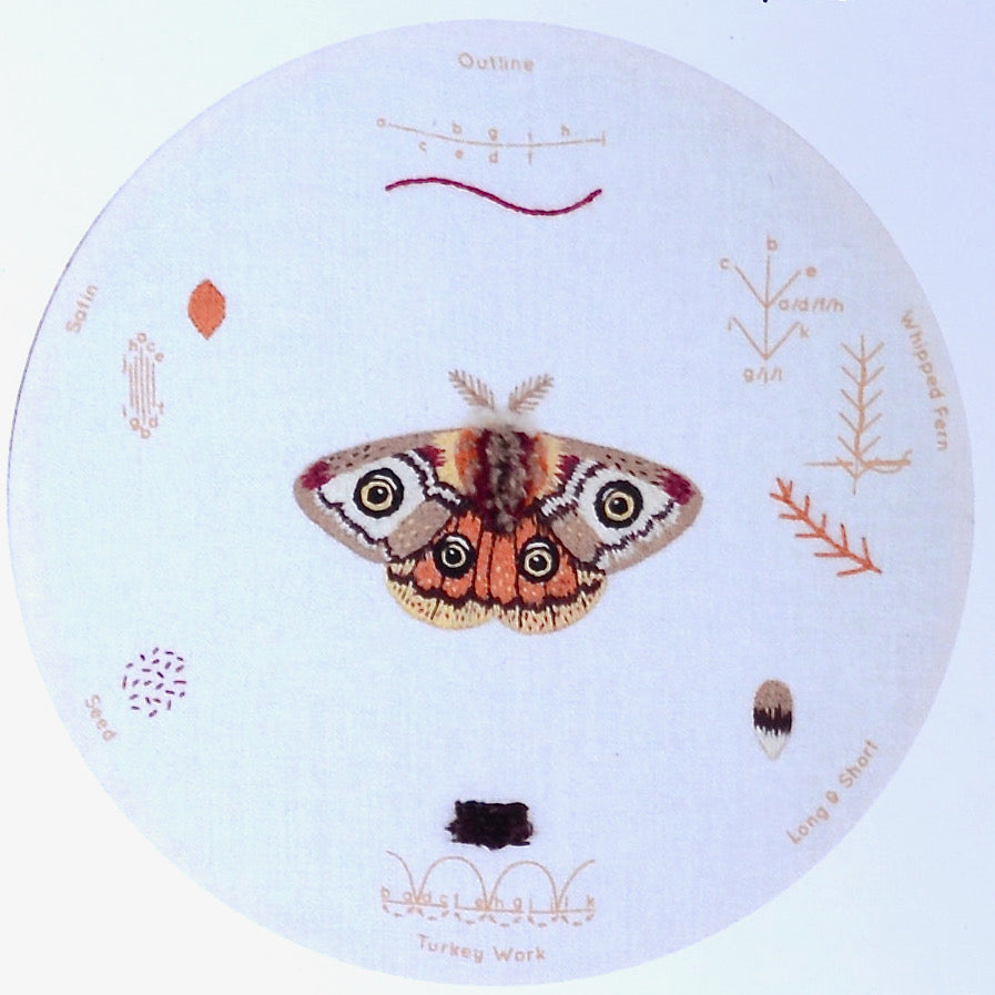 Moth embroidery kit