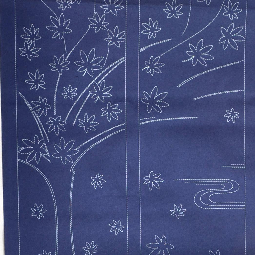 section of Sashiko panel Maple Tree