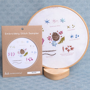 Embroidery sample in hoop prop