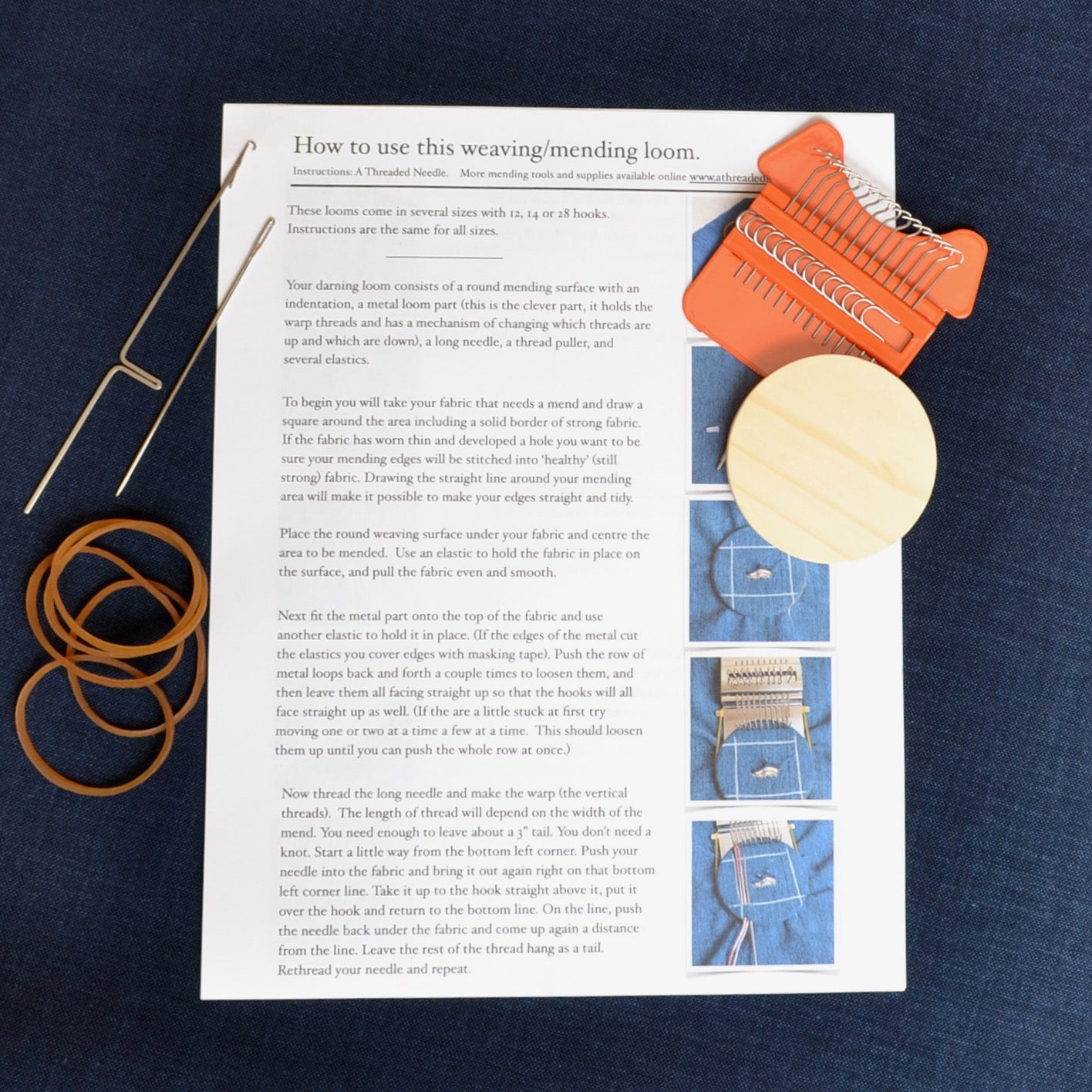 14 Hook Coated Metal Weaving/ Mending Tool - A Threaded Needle