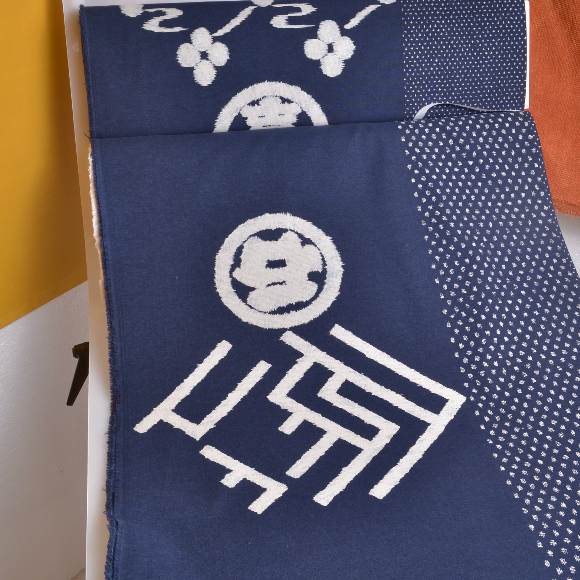 Japanese indigo colour cotton panel