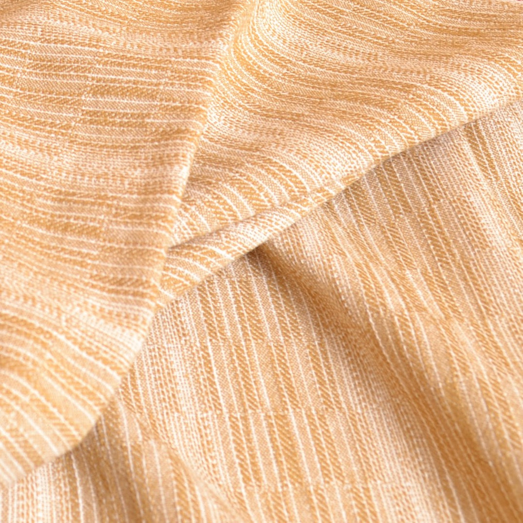 pale warm yellow and cream yarn dyed cotton fabric