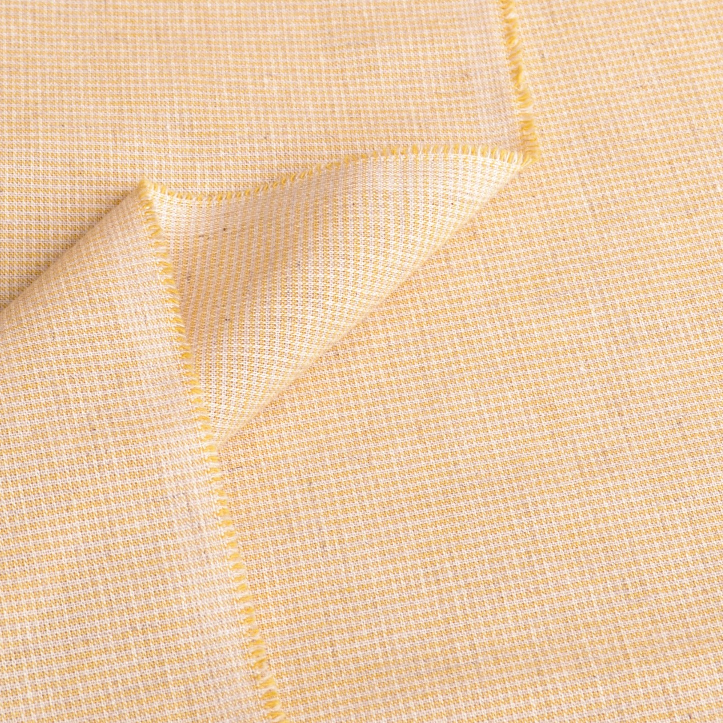 Yellow cotton dyed yarn fabric