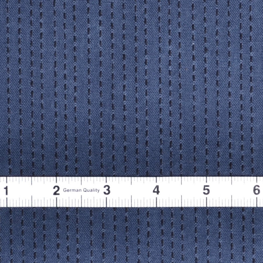 sashiko style indigo blue cotton sewing fabric