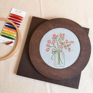 Modern Hoopla round frame with embroidery