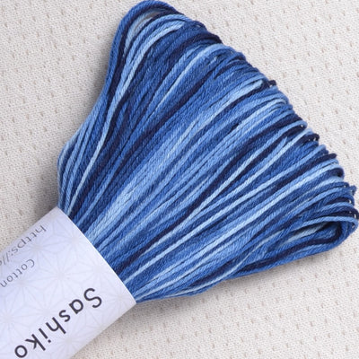 variegated blues, 100 meter skein sashiko thread