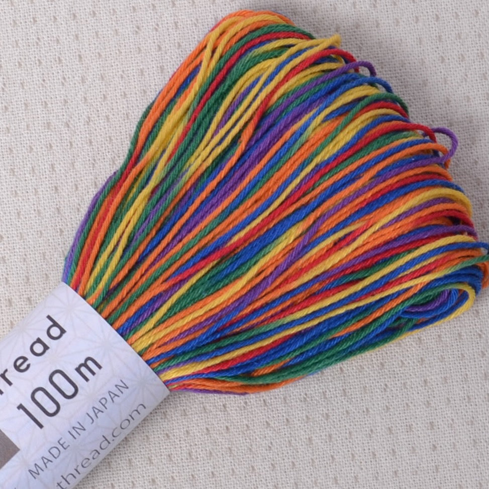 Sashiko thread, Olympus 100 meter skein, Variegated colours