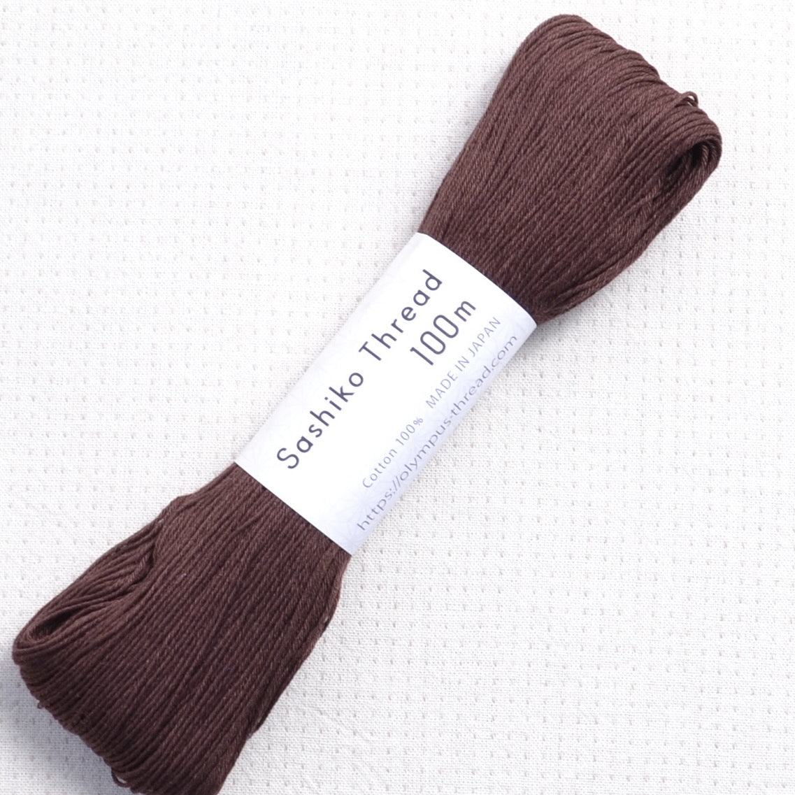 Sashiko Thread  Olympus 100 meter skein, dark brown #128